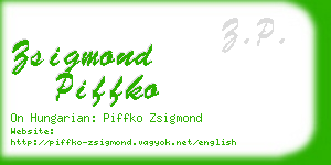 zsigmond piffko business card